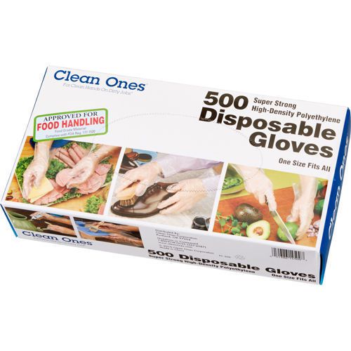 Restaurant food service clean ones disposable gloves, one size, 500 gloves for sale