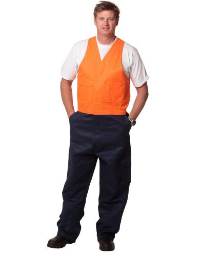 NEW MENS WORK PAINTER TRADIE MECHANIC REGULAR GREASE FLURO TOP STOUT OVERALLS