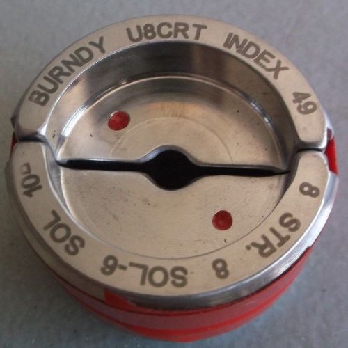 Burndy U8CRT Stainless Steel U Die #8 AWG Wire Red