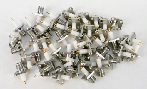 LOT OF 1000_ SMA female square flange 4 hole Panel Mount  jack Teflon Pin _NEW!