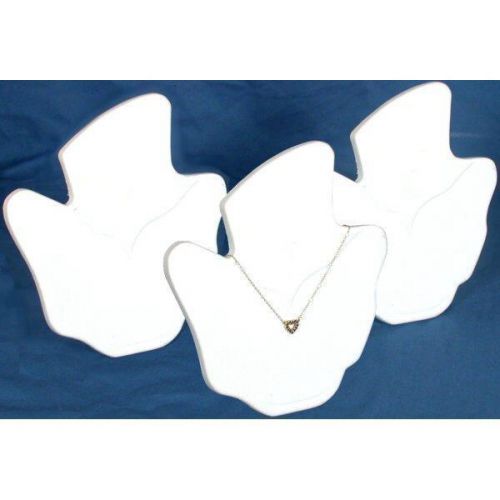 3 White Flocked Bust Chain &amp; Necklace Displays