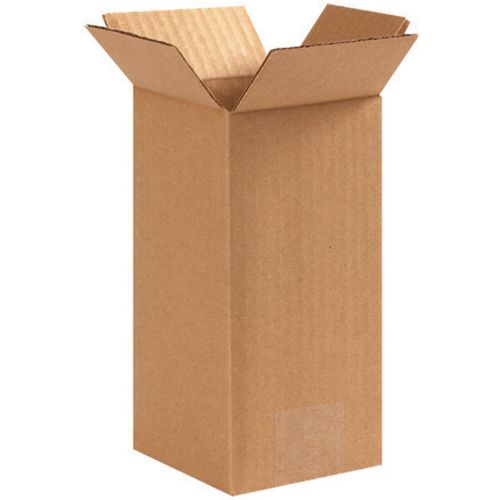 Corrugated cardboard tall shipping storage boxes 4&#034; x 4&#034; x 8&#034; (bundle of 25) for sale