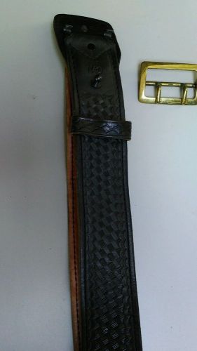 Tex Shoemaker Leather Duty Belt Basketweave ( Size 40 )