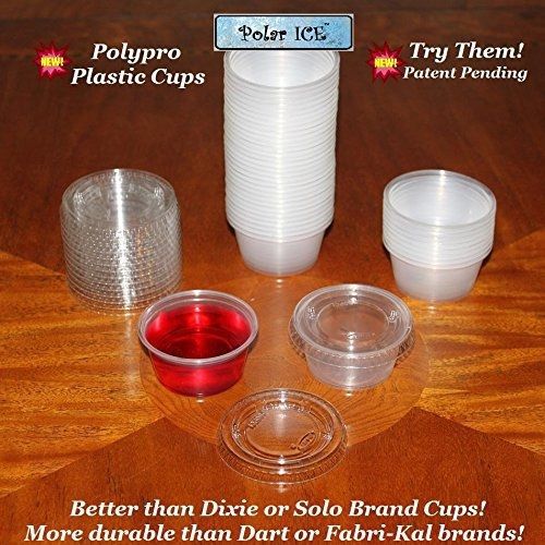 Polar Ice Jello Durable Plastic Shot Glasses, 2-Ounce, Translucent