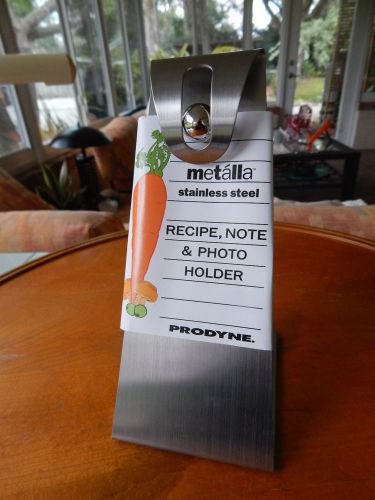 NEW! METALLA Prodyne Stainless Steel RECIPE NOTE MEMO PHOTO Holder Stand Frame