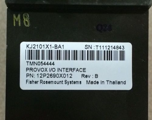 Emerson DeltaV Provox I/O Interface Model: KJ2101X1-BA1 PN: 12P2690X012