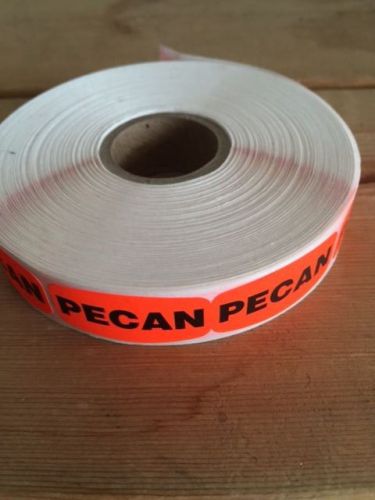 1.25&#034; x .625&#034; PECAN MERCHANDISE LABELS 1000 PER ROLL FL RED BLACK STICKER