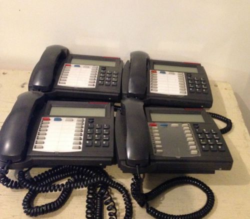 Lot of 4 Mitel Superset 4150 Speaker Display (Dark Grey) w/ Handsets