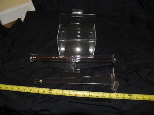 Slatwall Shelf Clear Acrylic Store display lot -Box, bracket and tube hanger