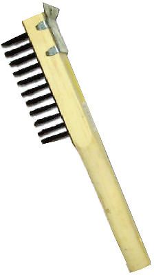 Abco products wire scratch brush with scraper, steel &amp; wood for sale