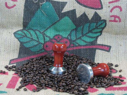 Espresso Tamper  -  Rosewood/Stainless Steel -Flat Bottom. 58 mm