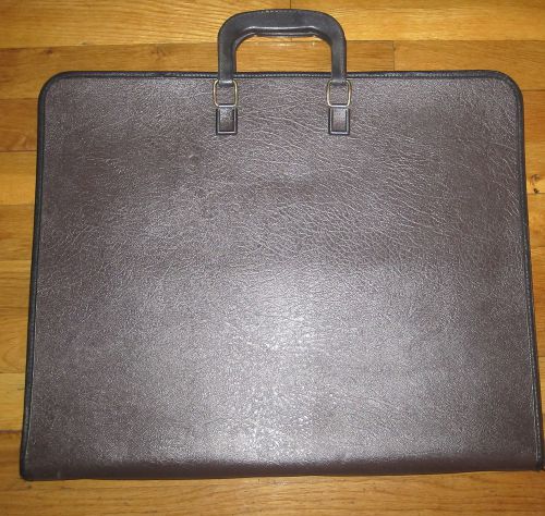 BROWN PROFESSIONAL ARTIST PRESENTATION PORTFOLIO BINDER CARRY CASE BAG + 19.5x16