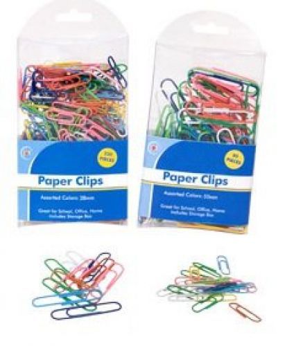Greenbrier intl colorful coated paper clips, 80 jumbo, 250 small for sale