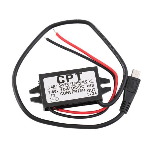 Waterproof 7-50V to 5V 2A micro USB Converter Regulator Step Down Car power F5