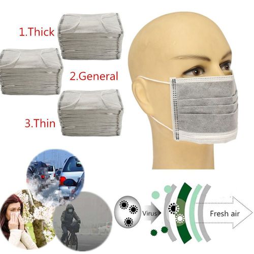 50Pcs Multi Layer Dust-proof Activated Carbon Face Mouth Mask Industry Surgical