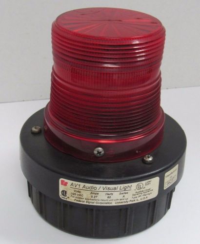 FEDERAL SIGNAL AV1 AUDIO VISUAL TYPE 39 RAINTIGHT RED OUTDOOR INDUSTRIAL LIGHT