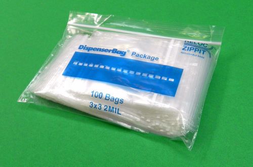 100 ZIP LOCK BAGS 3x3 SQUARE RECLOSABLE CLEAR POLY BAG 2MIL 3&#034;x3&#034; RELOC ZIPPIT