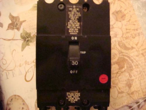 G.E. Type TEY 3-pole 30 amp 480 volt Breaker