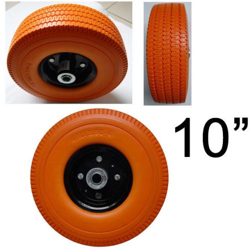 New 10&#034; pu wheel orange wagon hand truck dolly barrowwheel flat free for sale