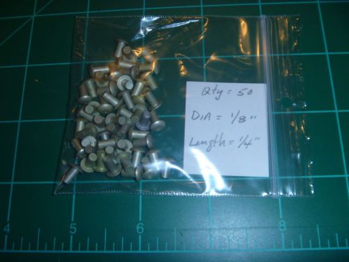 50 brazier rivet 1/8 x 1/4  nos solid aluminum for sale