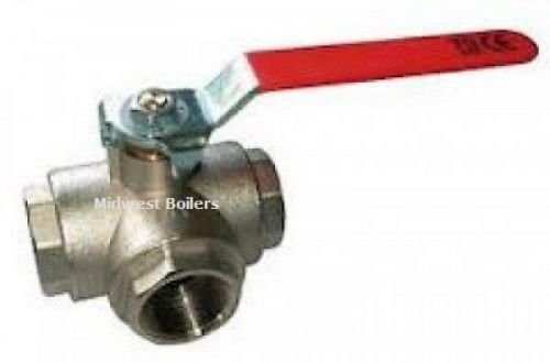 Central Boiler 3-Way Valve, Brass 3/4&#034; FIP