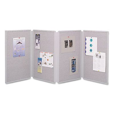 Tabletop Display Presentation Board, 72 x 30, Gray Surface, Gray Frame, 1 Each