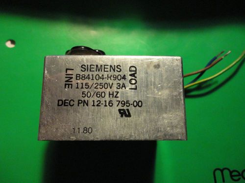 1PC.  SIEMENS 3AMP. 115/250V 50/60 HZ  LINE FILTER # B84104-R904