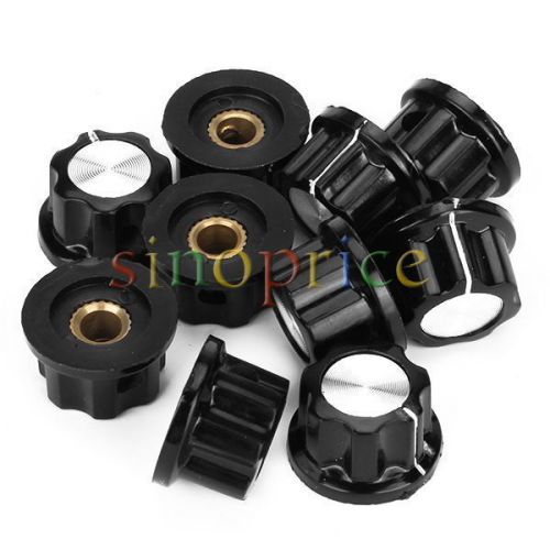 10pcs 23x13mm Rotary Control Turning Knob for Hole 6mm Dia. Shaft Potentiometer