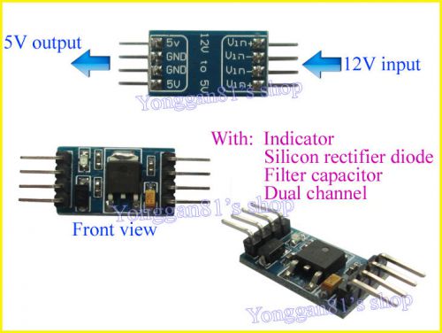 DC-DC Converter 12V to 5V Power Supply Module Dual Voltage Regulator Adapter