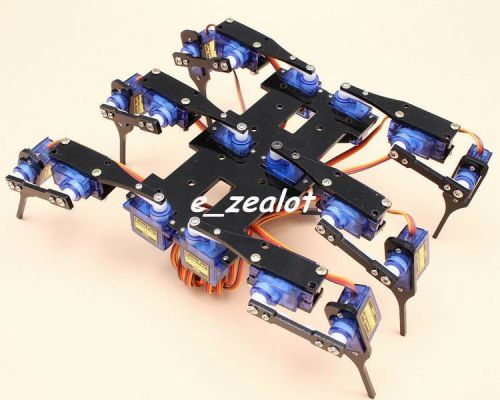 6 legs 18 dof perfect black spider robot 18pcs sg90 servo motor for sale