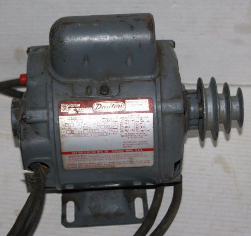 Dayton 5k455b capacitor start 1/2 hp motor w/3 groove pulley wheel runs good for sale