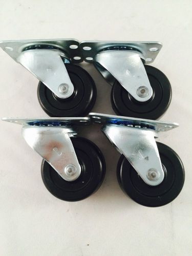 2&#034; Soft Rubber Caster Set. Four Swivel Casters