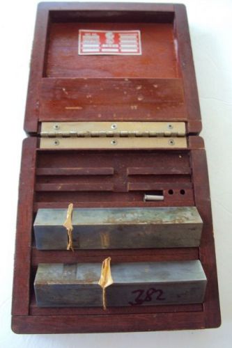 PRATT &amp; WHITNEY PRECISION SQUARE GAGE BLOCK SET 1&#034; TO 4&#034; in Wood CASE Starrett