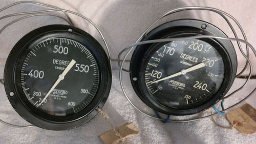 PAIR OF VINTAGE FOXBORO TEMPERATURE GAUGES + RECORDER