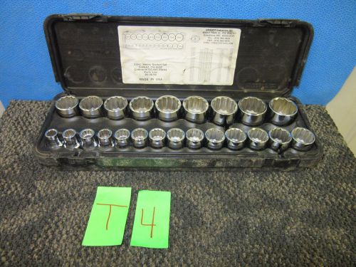 23 PC GRANCO SOCKET SET METRIC MILITARY 10MM 32MM 12 POINT 1/2&#034; DRIVE USA NOS