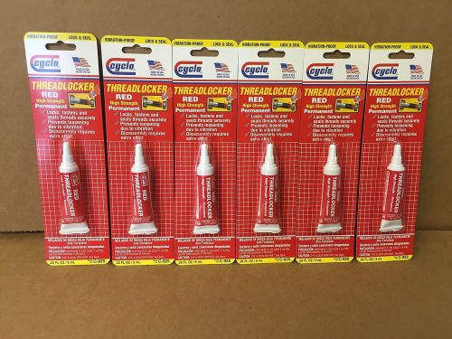 Set of 6: Genuine Cyclo Red Threadlocker Permanent High Strength C-925 6ML