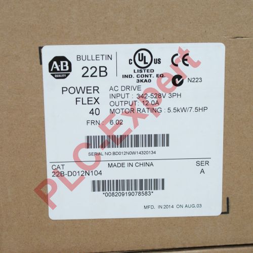 New in box allen bradley ab 22bd012n104 480vac 7.5hp  22b-d012n104  ac driver for sale