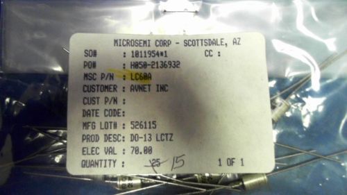 15-PCS DIODE 60VWM 96.8VC MICROSEMI LC60A LC60