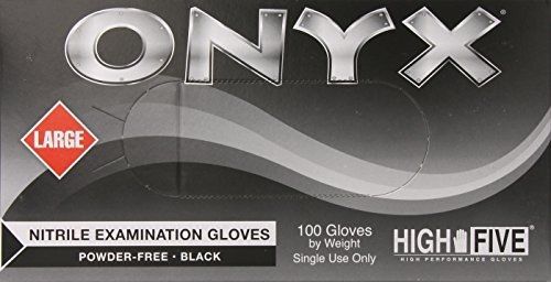 High Five Onyx Nitrile Exam Gloves, Large, 100 Gloves