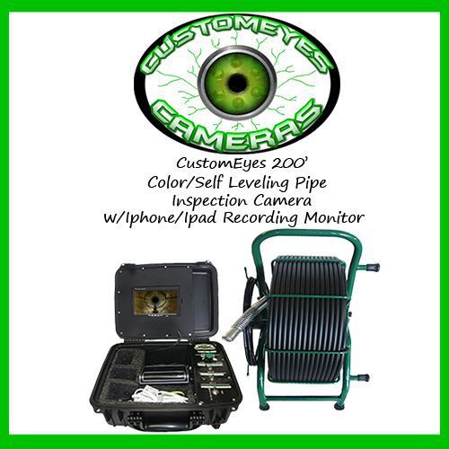 Customeyes cameras 200&#039; color/self leveling inspection reel w/iphone monitor for sale