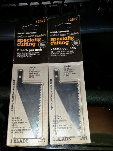 2qty SEARS Sabre Saw Blades Specialty Cutting 9-2877 NOS High Carbon Steel USA