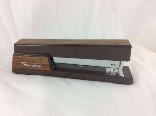 Vintage Swingline 767 Stapler Brown Wood Works Perfect Commercial Mid-Century