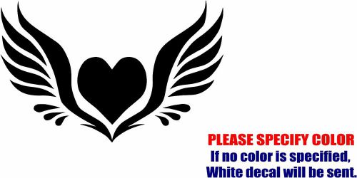Angel wings with heart #4 decal sticker funny vinyl car window bumper laptop 12&#034; for sale