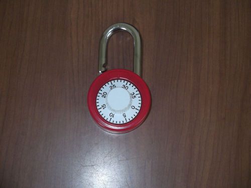 RED &amp; WHITE CASEHARD SPINNER COMBINATION PADLOCK