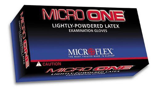 Microflex MO150L Lightly Powdered Micro-One Latex Glove Size Large, 100 Box