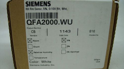 SIEMENS - HVAC AUTOMATION INDOOR HUMIDITY SENSOR 5% 0-10V ~  QFA2000.WU *NEW*