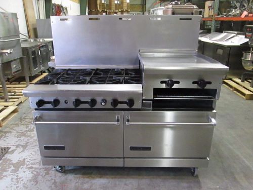 American Range AR6B-24RG Heavy Duty Gas Range/Griddle/Standard Ovens/OVER-SHELF