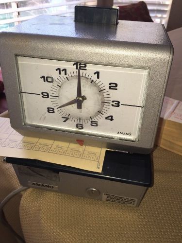 AMANO TIME RECORDER PUNCH CLOCK MODEL 5635 CLEAN  Plus Stack Time Cards