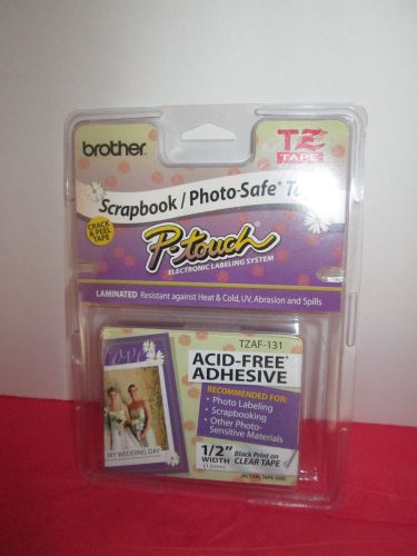 Brother TZAF131 P-touch 1/2&#034; Acid Free Black Print Clear tape Label