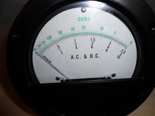 981 AC &amp; DC OHMS METER 4 1/2&#034; ROUND  NEW OLD STOCK